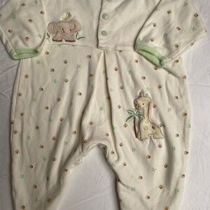 Charming Cream and Green Kids Footie